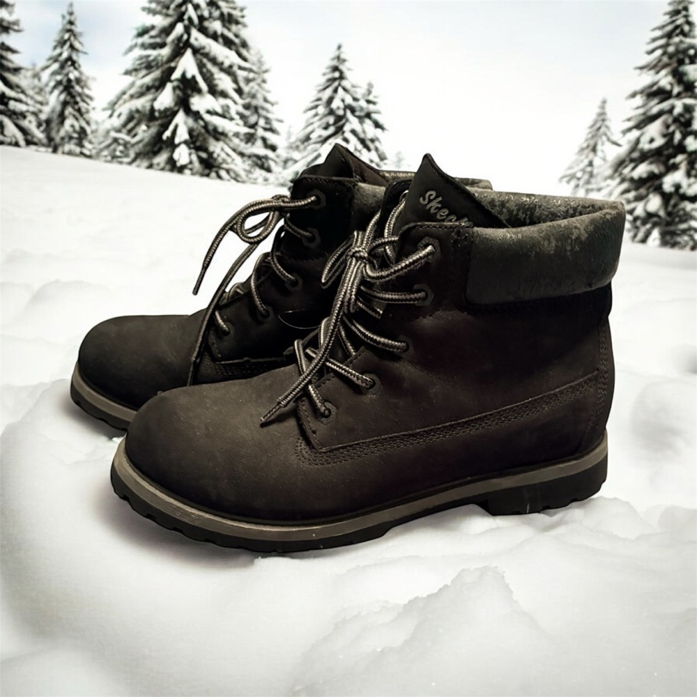 Sketchers Black Winter Ankle Boots - Picture 2 of 16